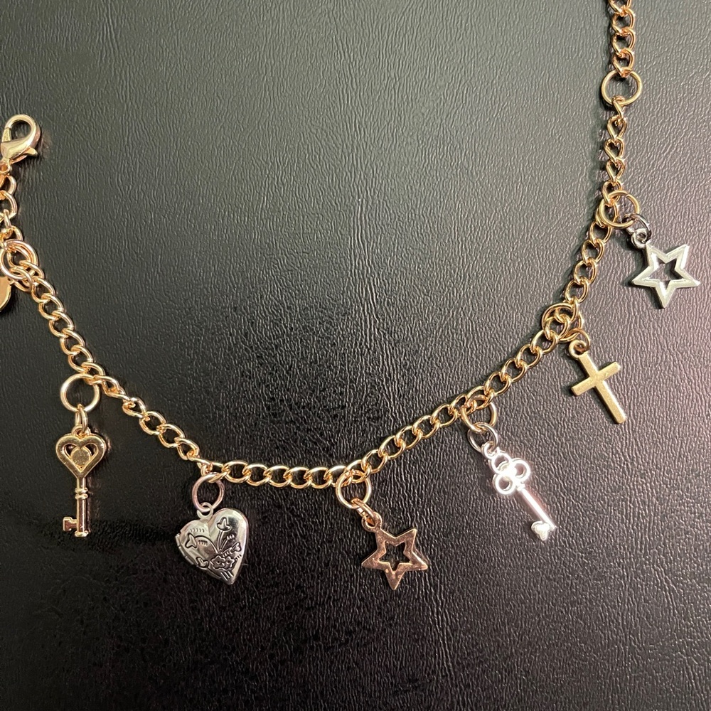 Gold and Silver Charm bracelet - Picture 2 of 3